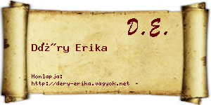 Déry Erika névjegykártya