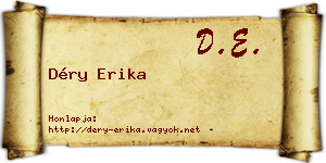 Déry Erika névjegykártya